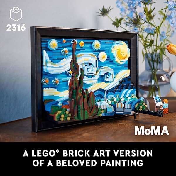 LEGO Ideas Vincent Van Gogh The Starry Night - Building Set for Adults, Ages 18+ - Beautifully Detailed Home Wall Art Decor - Gift for Men & Women - 21333 - Image 2