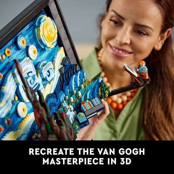 LEGO Ideas Vincent Van Gogh The Starry Night - Building Set for Adults, Ages 18+ - Beautifully Detailed Home Wall Art Decor - Gift for Men & Women - 21333 - Image 3