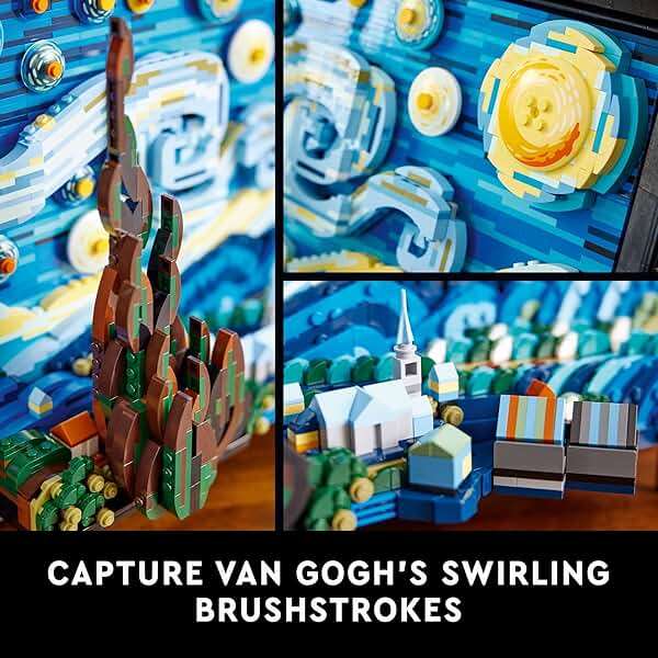 LEGO Ideas Vincent Van Gogh The Starry Night - Building Set for Adults, Ages 18+ - Beautifully Detailed Home Wall Art Decor - Gift for Men & Women - 21333 - Image 5