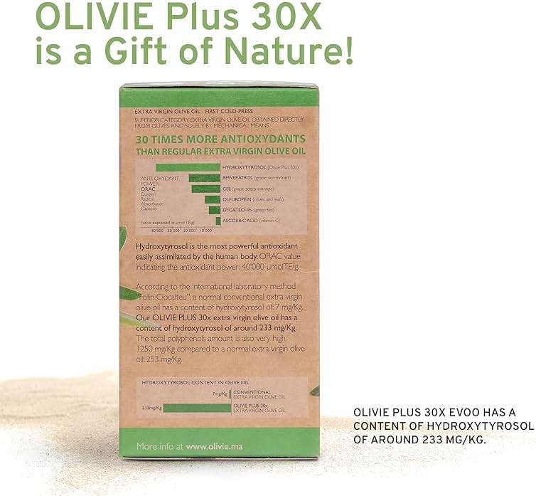 Organic High Polyphenol Extra Virgin Olive Oil, 30x More Hydroxytyrosol, Polyphenols 1250 mg/kg & Antioxidants, Research-Backed, OLIVIE PLUS 30X, Pure Cold Pressed EVOO, Heart Support, Kosher, 250ml - Image 4