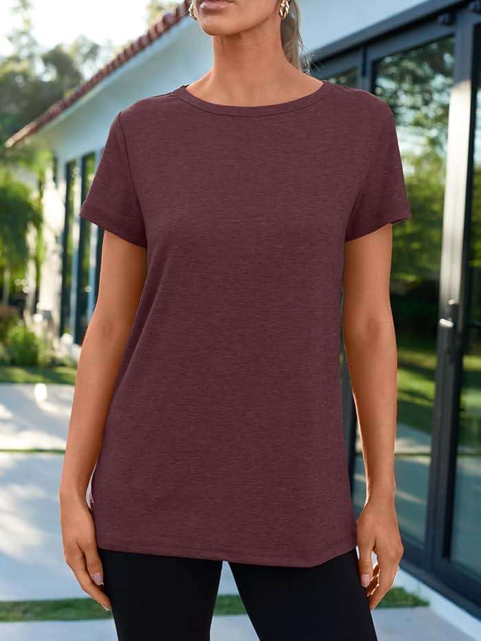 AUTOMET Women's Short Sleeve Shirts Summer Tops Crew Neck Basic Tees Casual Tshirts - Image 2