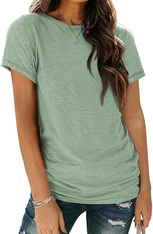 AUTOMET Women's Short Sleeve Shirts Summer Tops Crew Neck Basic Tees Casual Tshirts - Image 1