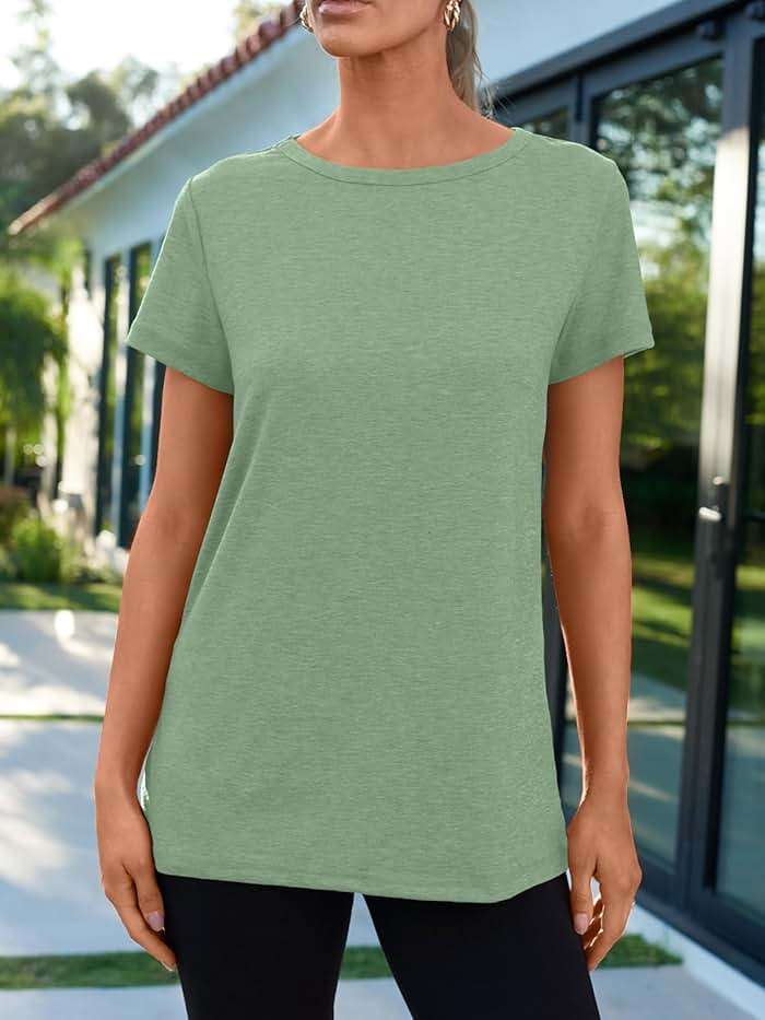 AUTOMET Women's Short Sleeve Shirts Summer Tops Crew Neck Basic Tees Casual Tshirts - Image 2