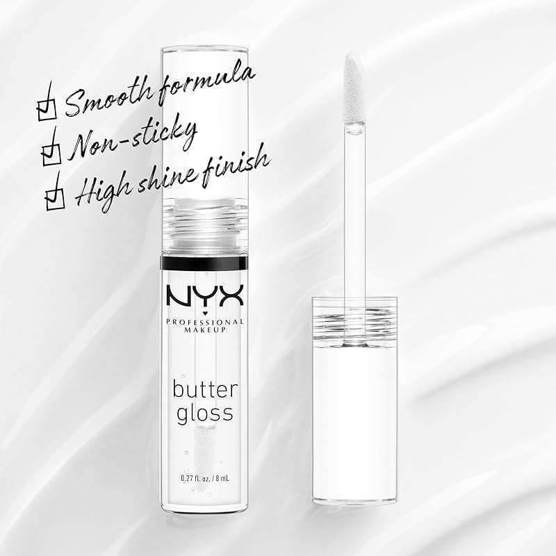 NYX PROFESSIONAL MAKEUP Butter Gloss, Non-Sticky Lip Gloss - Sugar Glass ,Clear - Image 2