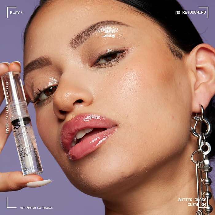 NYX PROFESSIONAL MAKEUP Butter Gloss, Non-Sticky Lip Gloss - Sugar Glass ,Clear - Image 4