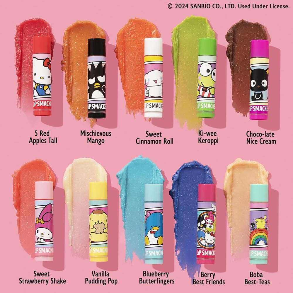 Lip Smacker Sanrio Hello Kitty & Friends Pack - 10 Moisturizing Lip Balms, Hydrating & Protecting - Cruelty-Free - Image 2