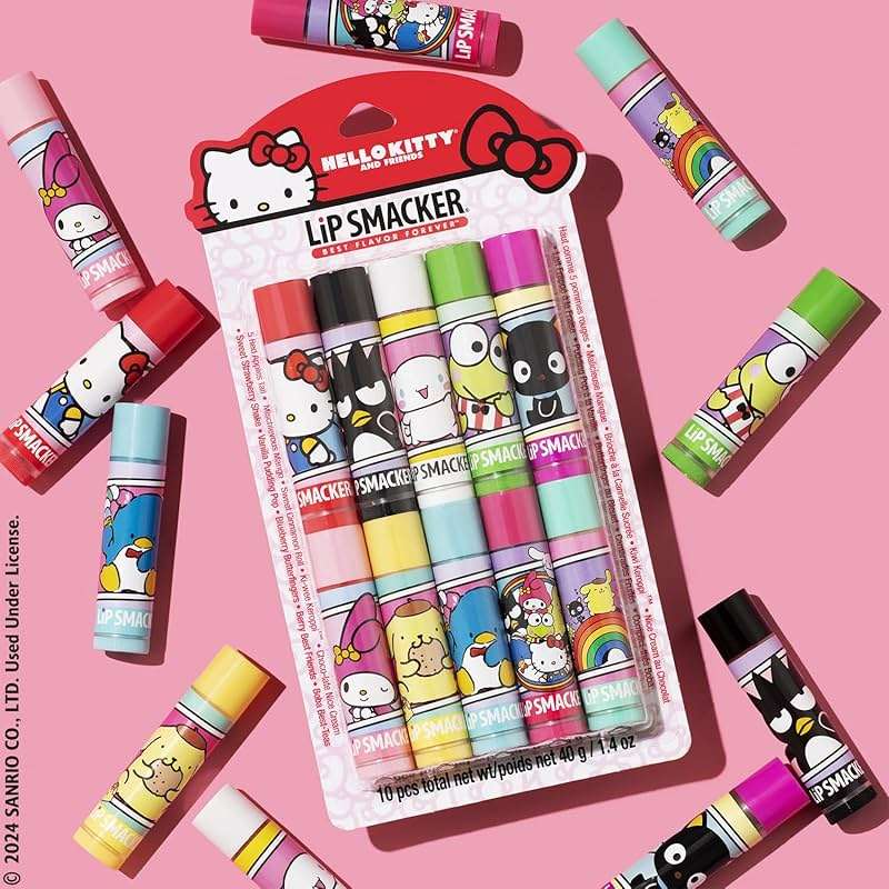 Lip Smacker Sanrio Hello Kitty & Friends Pack - 10 Moisturizing Lip Balms, Hydrating & Protecting - Cruelty-Free - Image 6
