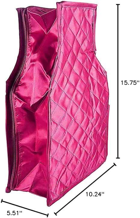 atorakushon 6 Piece Fabric Satin Blouse Cover Clothes Storage Bag Set With Transparent Window Wardrobe Garments Organizers (Pink) - Image 2
