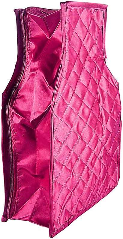 atorakushon 6 Piece Fabric Satin Blouse Cover Clothes Storage Bag Set With Transparent Window Wardrobe Garments Organizers (Pink) - Image 5