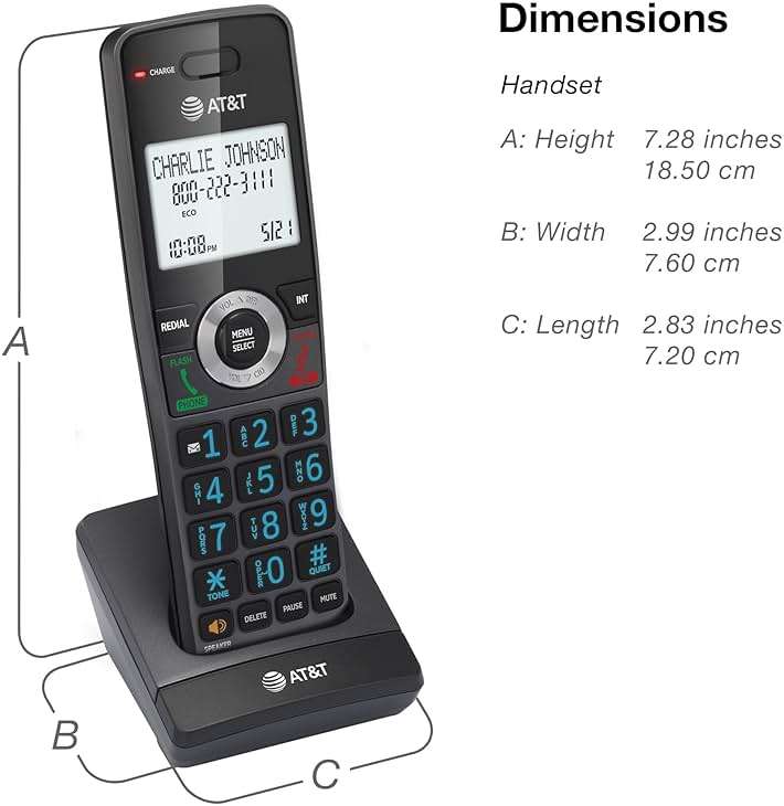 AT&T GL2101-2 DECT 6.0 2-Handset Cordless Phone with Call Block & Caller ID - Full-Duplex Speakerphone, 2" White Backlit Display, Lighted Keypad, Graphite & Black - Image 11