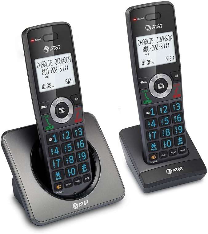 AT&T GL2101-2 DECT 6.0 2-Handset Cordless Phone with Call Block & Caller ID - Full-Duplex Speakerphone, 2" White Backlit Display, Lighted Keypad, Graphite & Black - Image 13