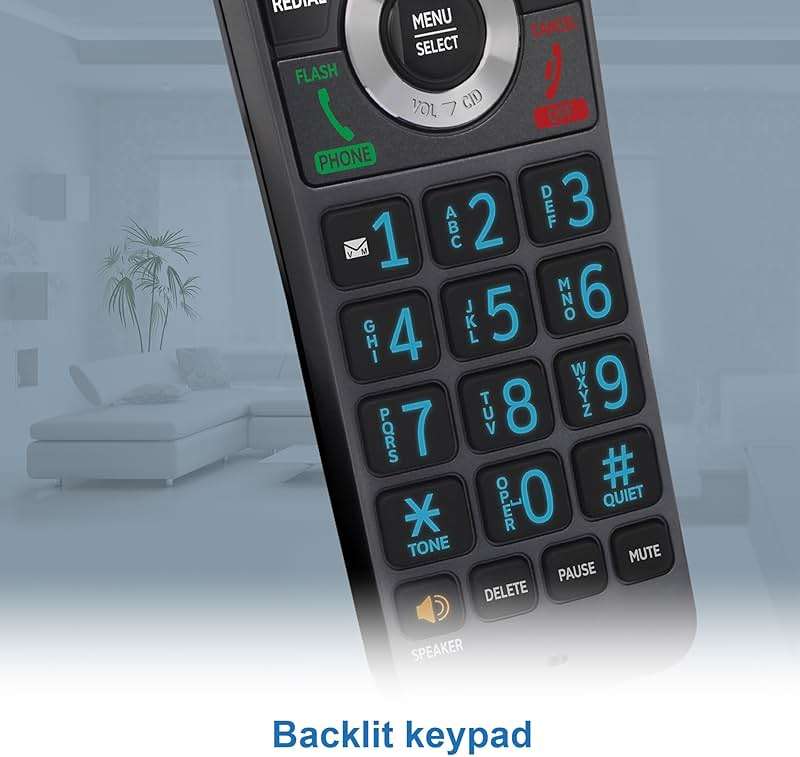 AT&T GL2101-2 DECT 6.0 2-Handset Cordless Phone with Call Block & Caller ID - Full-Duplex Speakerphone, 2" White Backlit Display, Lighted Keypad, Graphite & Black - Image 6