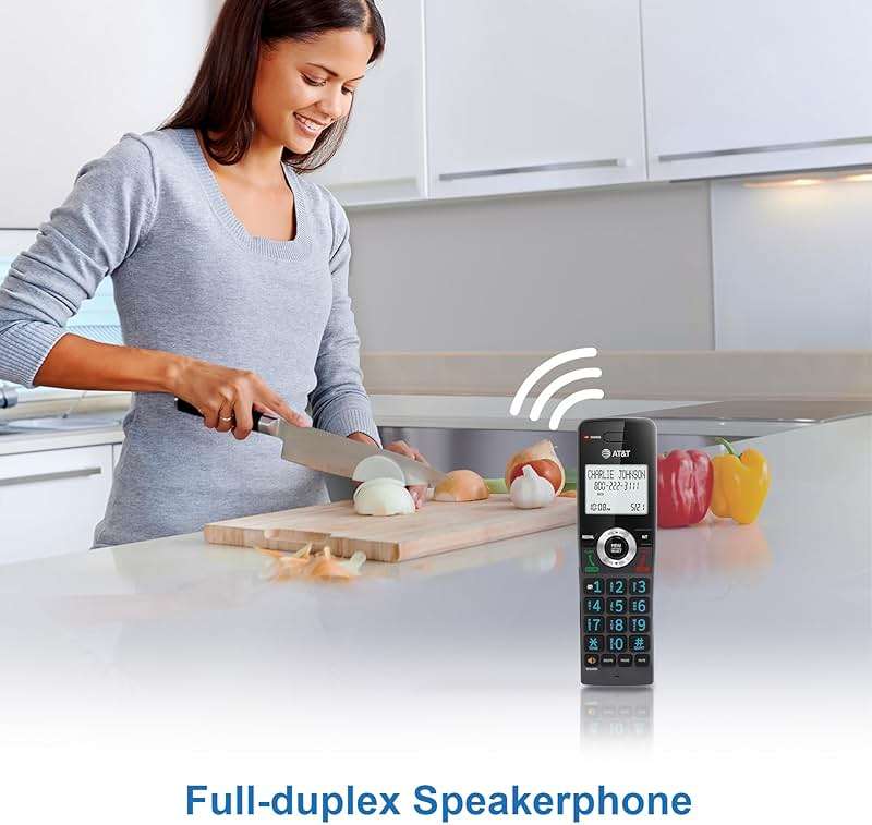 AT&T GL2101-2 DECT 6.0 2-Handset Cordless Phone with Call Block & Caller ID - Full-Duplex Speakerphone, 2" White Backlit Display, Lighted Keypad, Graphite & Black - Image 8