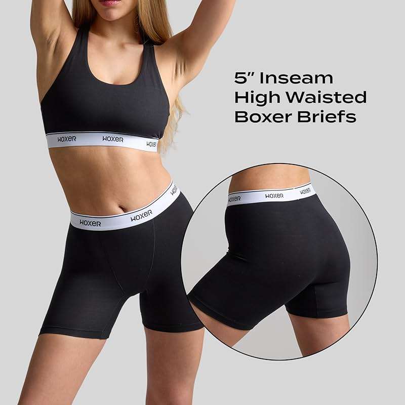 Woxer Womens Baller 5" High Waisted Boy Shorts Underwear – Seamless Boxer Briefs, Boyshort Panties, No Show Women’s Boxers - Image 2