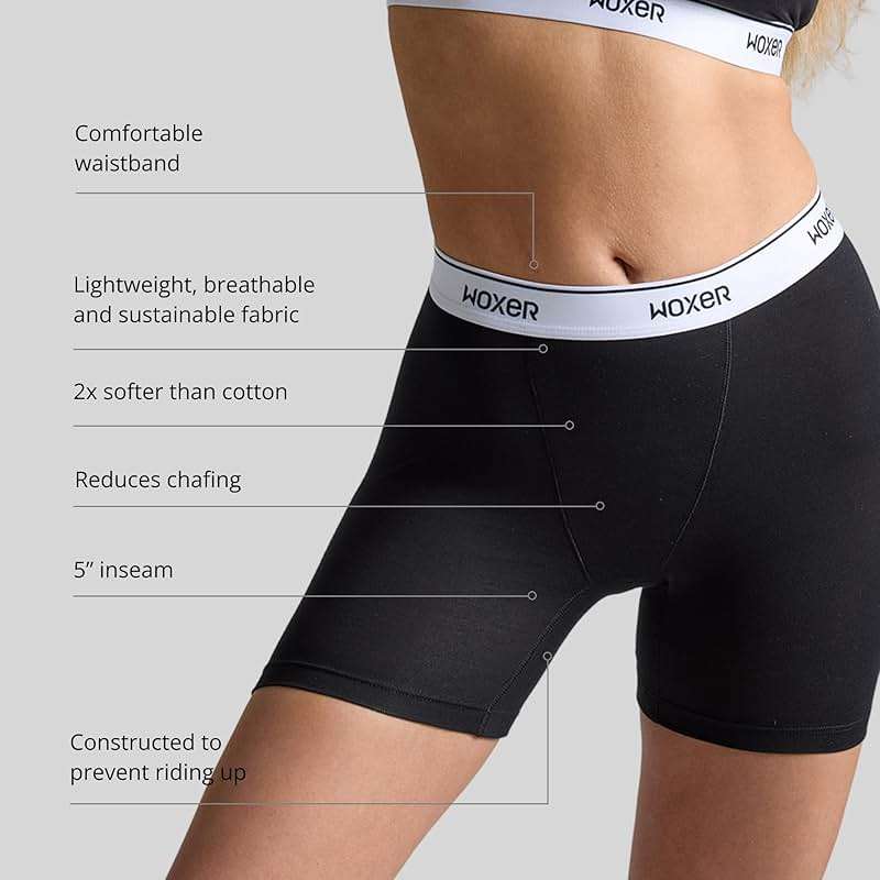 Woxer Womens Baller 5" High Waisted Boy Shorts Underwear – Seamless Boxer Briefs, Boyshort Panties, No Show Women’s Boxers - Image 3