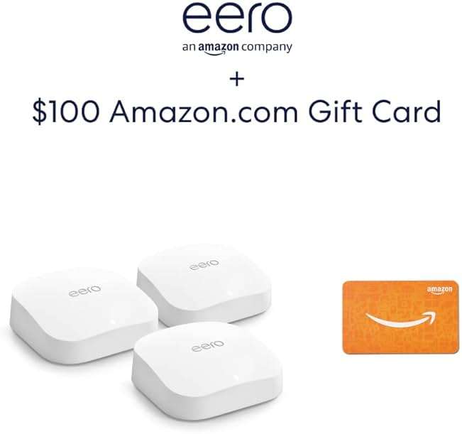 Amazon eero Pro 6E system (3-pack) with $100 Amazon.com Gift Card - Image 7
