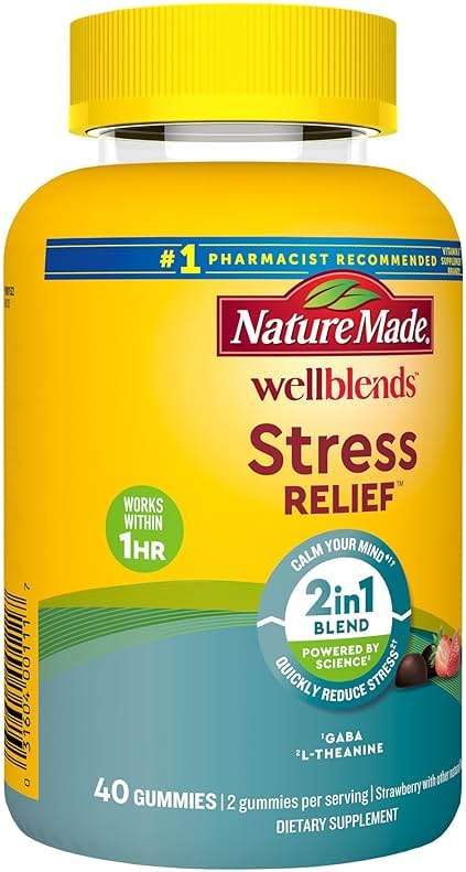 Nature Made Wellblends Stress Relief Gummies, L theanine 200mg to Help Reduce Stress, with GABA 100mg, Same Day Stress Support, 40 Strawberry Flavor Gummies - Image 7