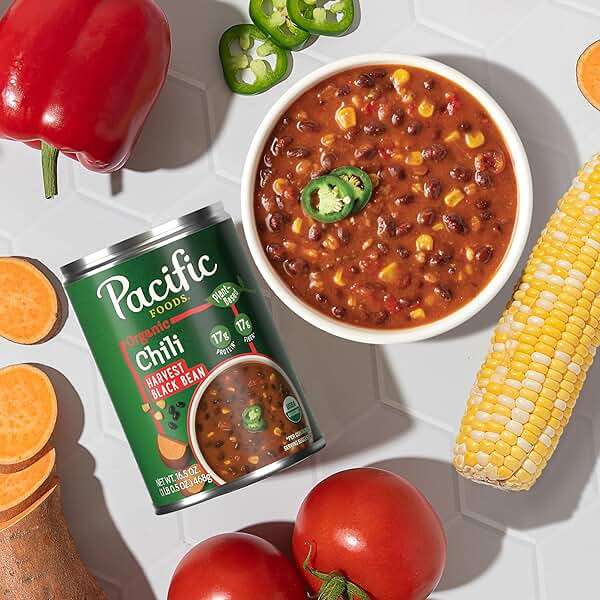 Pacific Foods Organic Harvest Black Bean Chili, Plant Based, 16.5 oz Can - Image 6