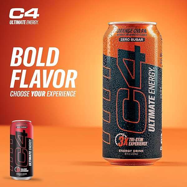 C4 Ultimate Zero Sugar Energy Drink, Tri-Stim Experience with 300mg Caffeine + TeaCrine + Dynamine, Fruit Punch, 16oz (Pack of 12) - Image 4