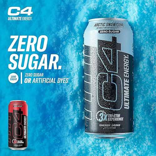 C4 Ultimate Zero Sugar Energy Drink, Tri-Stim Experience with 300mg Caffeine + TeaCrine + Dynamine, Fruit Punch, 16oz (Pack of 12) - Image 5