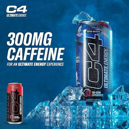 C4 Ultimate Zero Sugar Energy Drink, Tri-Stim Experience with 300mg Caffeine + TeaCrine + Dynamine, Fruit Punch, 16oz (Pack of 12) - Image 6