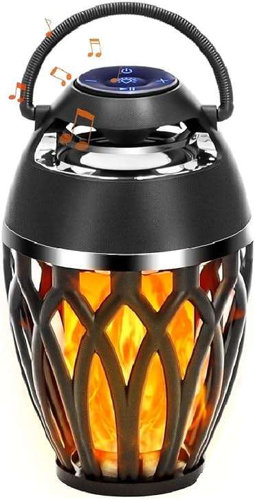 Vanten 2 Packs Outdoor Bluetooth Speakers, Bluetooth 5.0 Led Flame Speaker, IPX5 Waterproof Flame Torch Atmosphere Speaker, Flame Lamp, Gifts for Men Women, Decorations for Party Garden Patio - Image 4
