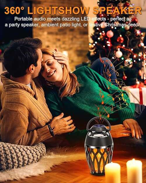 Vanten 2 Packs Outdoor Bluetooth Speakers, Bluetooth 5.0 Led Flame Speaker, IPX5 Waterproof Flame Torch Atmosphere Speaker, Flame Lamp, Gifts for Men Women, Decorations for Party Garden Patio - Image 7