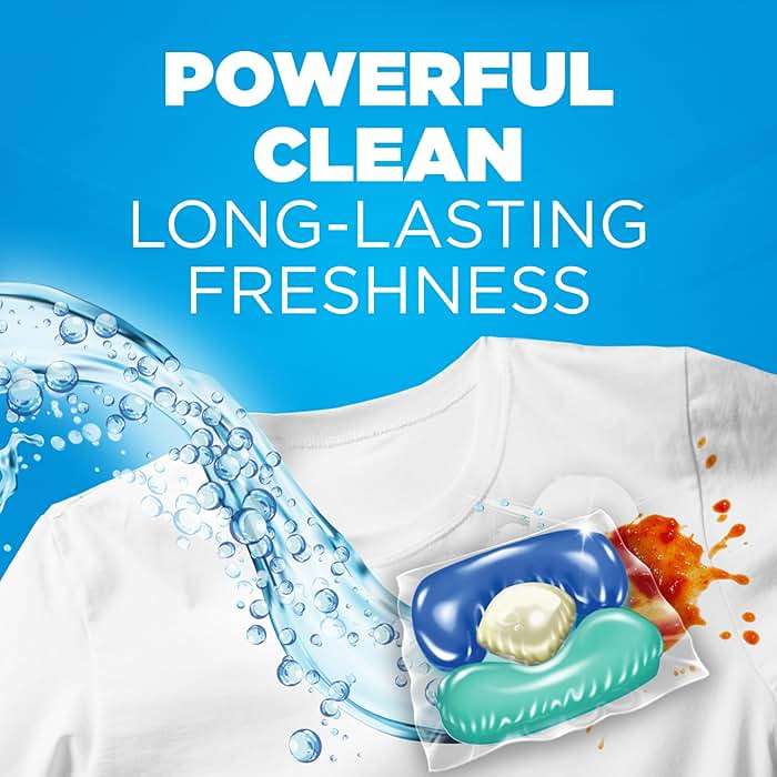 ARM & HAMMER Clean Burst 5-in-1 Laundry Detergent Power Paks, Powerfully Clean, Clean Burst Scent, 42 Count - Image 4