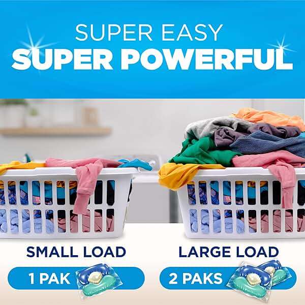 ARM & HAMMER Clean Burst 5-in-1 Laundry Detergent Power Paks, Powerfully Clean, Clean Burst Scent, 42 Count - Image 6