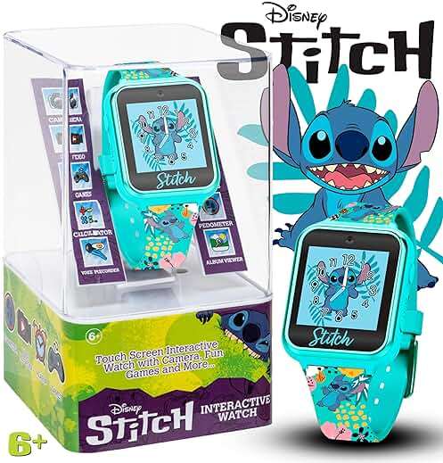 Disney Stitch Kids Smartwatch with Touchscreen, Camera, Games, Timer, Step Counter, Alarm & Calculator – Fun Interactive Watch with 10 Faces & Printed Silicone Strap – Fits Wrists 5.5" to 8" - Image 2