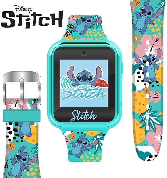 Disney Stitch Kids Smartwatch with Touchscreen, Camera, Games, Timer, Step Counter, Alarm & Calculator – Fun Interactive Watch with 10 Faces & Printed Silicone Strap – Fits Wrists 5.5" to 8" - Image 5