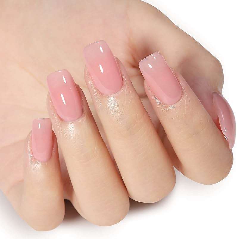 AILLSA Gel Nail Polish Nude Pink Gel Polish Sheer Neutral Color Jelly Gels Nail Polish Natural Translucent Soak Off U V Nails for Nail Art French Manicure at Home 0.51 Fl Oz /GB49 - Image 2