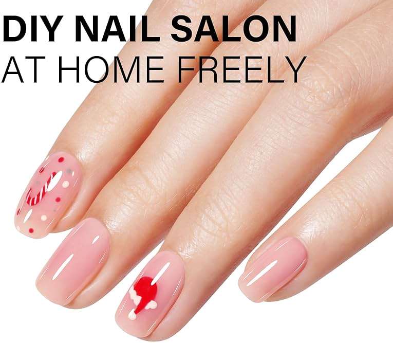 AILLSA Gel Nail Polish Nude Pink Gel Polish Sheer Neutral Color Jelly Gels Nail Polish Natural Translucent Soak Off U V Nails for Nail Art French Manicure at Home 0.51 Fl Oz /GB49 - Image 3