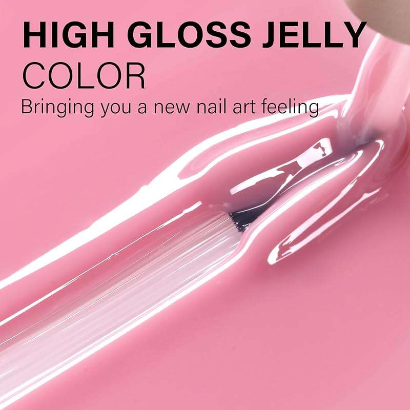 AILLSA Gel Nail Polish Nude Pink Gel Polish Sheer Neutral Color Jelly Gels Nail Polish Natural Translucent Soak Off U V Nails for Nail Art French Manicure at Home 0.51 Fl Oz /GB49 - Image 6