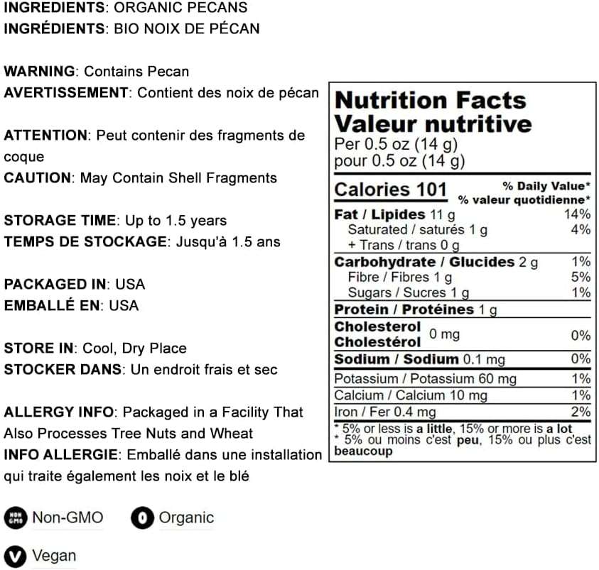 Food to Live Organic Dry Roasted Pecan Halves, 6 Pounds - Non-GMO, Unsalted Nuts, Oven Roasted, No Oil Added, Vegan, Kosher, Shelled, Bulk. Good Source of Protein and Fiber. Great Keto-Friendly Snack - Image 4