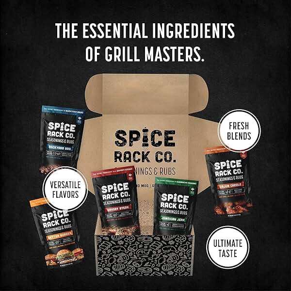 Spice Rack Co. BBQ Seasonings And Rubs - Smoking & Grilling Spices and Seasonings Sets, Grilling Accessories & Smoker Accessories, Unique Fathers Day Gift For Dad, Gifts For Father's Day (5 Pack) - Image 4