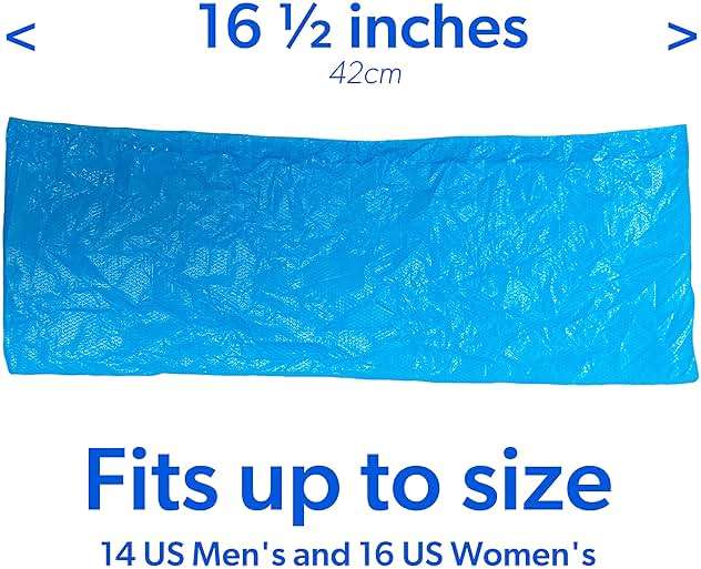 GSD Brand 100 Pack Extra Large Blue Disposable Shoe Covers - Non Slip Indoors Reusable Waterproof Shoe Covers Disposable - Indoor Booties with Non Skid Treads - Waterproof Booties for Boots - Image 4
