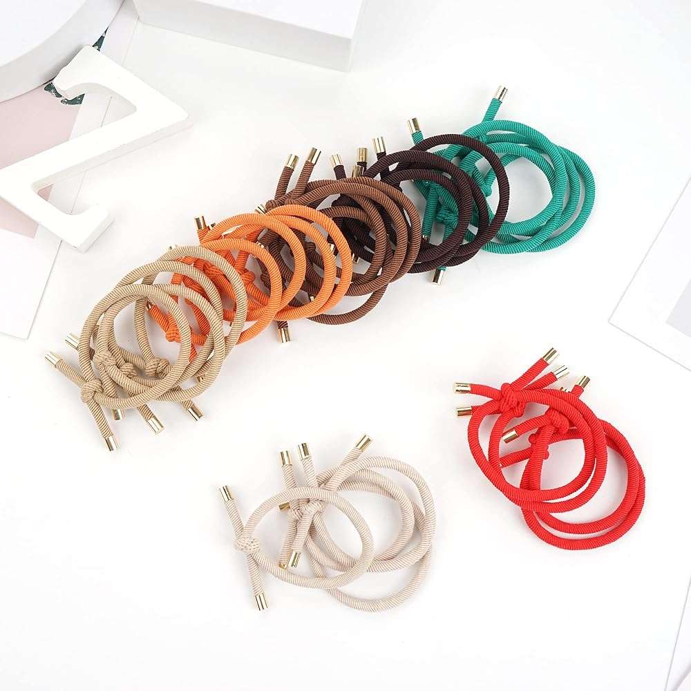56 Pieces Hair Tie Elastics Knotted Hair Ties Ponytail Holders for Women for Women Girls, 14 Colors - Image 4