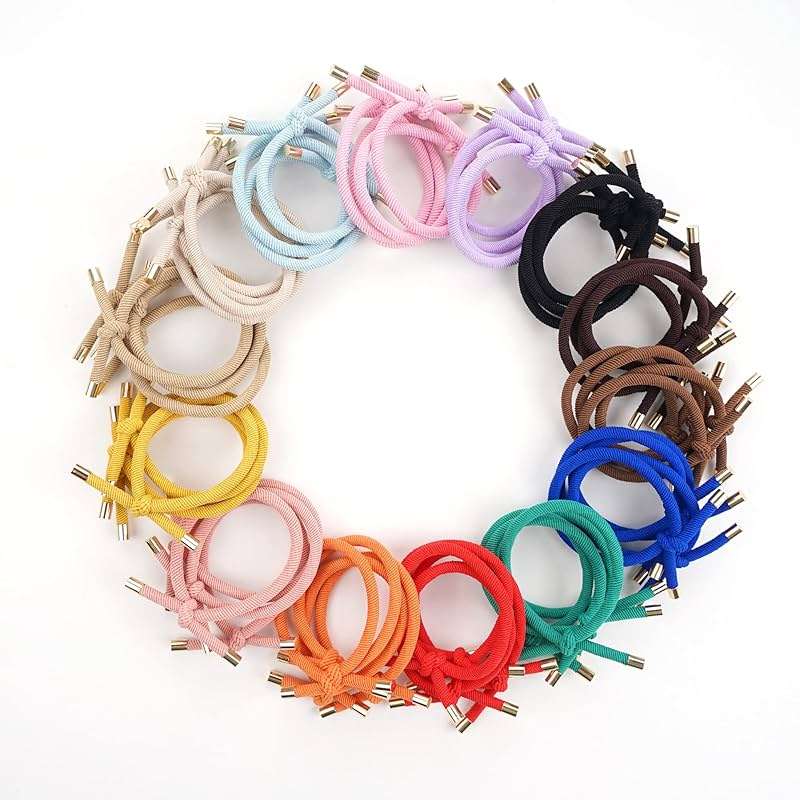 56 Pieces Hair Tie Elastics Knotted Hair Ties Ponytail Holders for Women for Women Girls, 14 Colors - Image 5