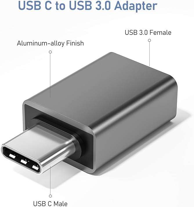 Basesailor USB C to USB Adapter 3Pack,USBC Male to A Female 3.0 OTG MacBook Pro/Air Adapter,Type C Thunderbolt 4 3 Converter for Apple iPhone 17 17e 16,Mac,iPad,Microsoft Surface,Samsung Galaxy S26 - Image 2