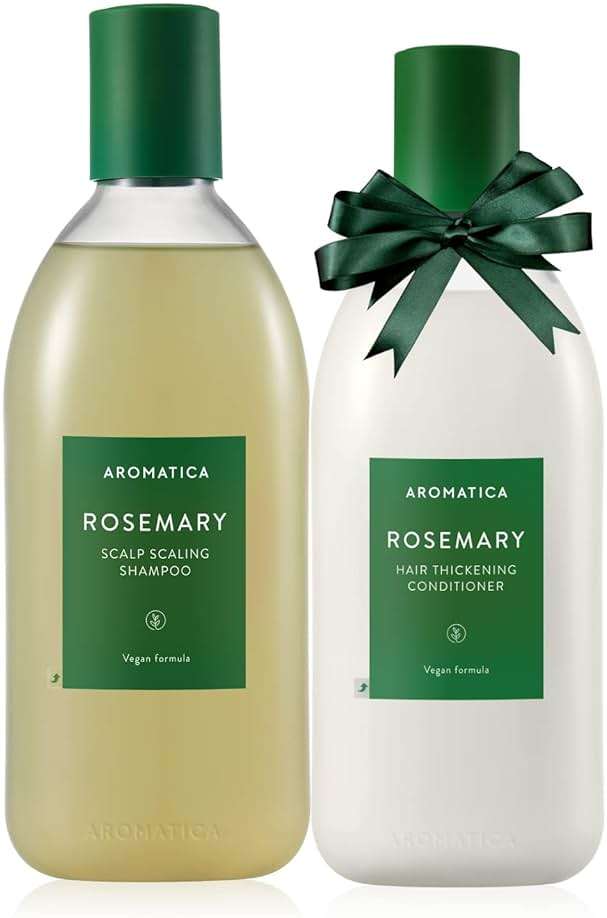 AROMATICA Rosemary Scalp Scaling Shampoo and Conditioner Set 13.53 fl.oz each – Vegan Korean Hair Care Gift Set for Woman with Rosemary Oil. Sulfate Free Shampoo Conditioner For Hair Growth - Image 1
