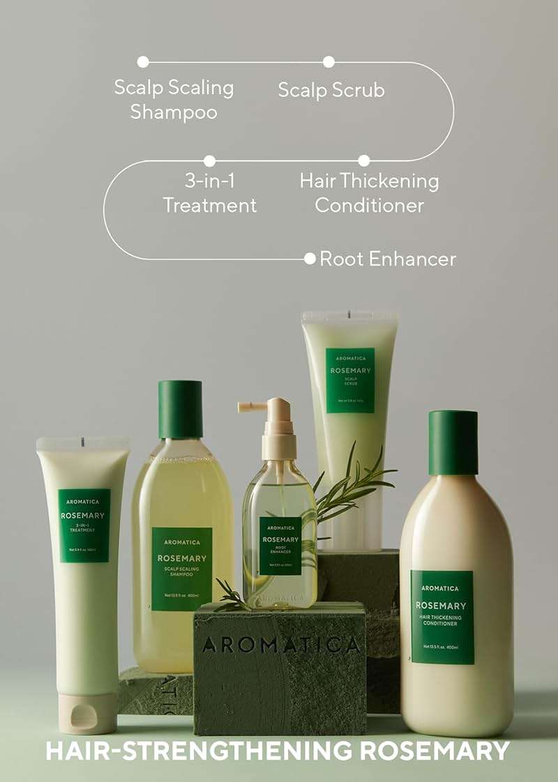 AROMATICA Rosemary Scalp Scaling Shampoo and Conditioner Set 13.53 fl.oz each – Vegan Korean Hair Care Gift Set for Woman with Rosemary Oil. Sulfate Free Shampoo Conditioner For Hair Growth - Image 7