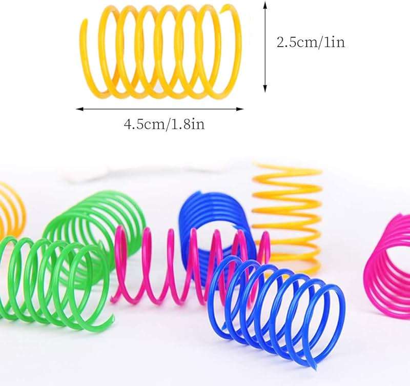 ISMARTEN 120 Pack Cat Spring Toy, Colorful Interactive Cat Toy Plastic Coil Springs Cat Toy for Swatting, Biting, Hunting Kitten Toys - Image 2