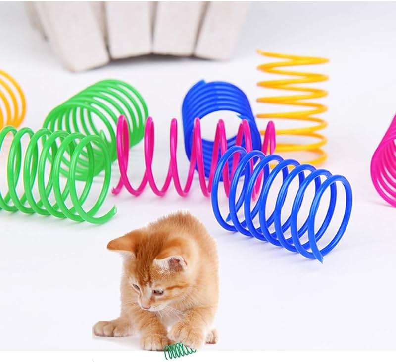 ISMARTEN 120 Pack Cat Spring Toy, Colorful Interactive Cat Toy Plastic Coil Springs Cat Toy for Swatting, Biting, Hunting Kitten Toys - Image 4