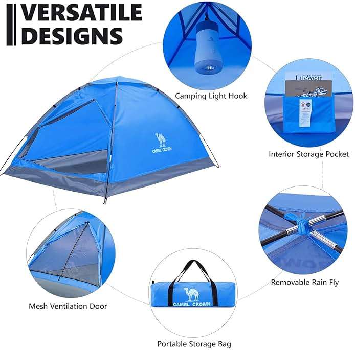 CAMEL CROWN Tents for Camping 2/3/4/5 Person Camping Dome Tent, Waterproof,Spacious, Lightweight Portable Backpacking Tent for Outdoor Camping/Hiking - Image 3
