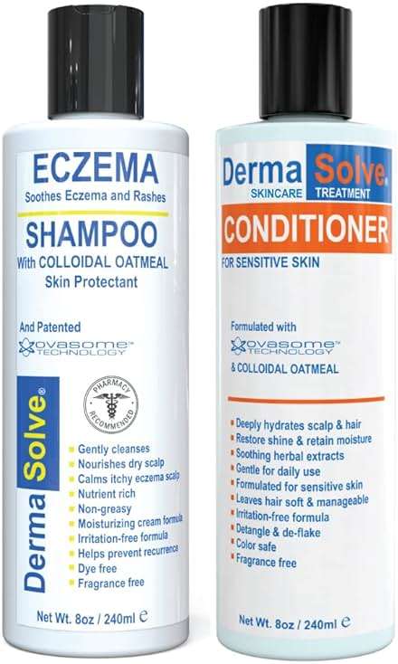 Eczema Shampoo & Conditioner (Combo Pack) - Flare Control Scalp & flake Relief Therapy that Protects, Moisturizes, and Repairs Skin by DermaSolve - Kids & Adults - Steroid Free - Image 1