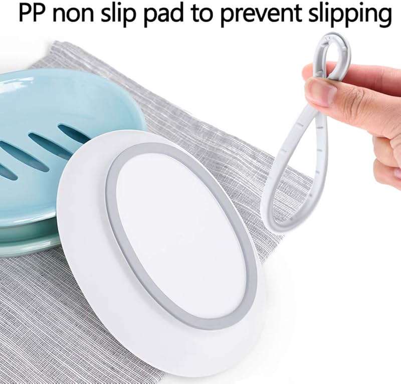 WYOK 2-Pack Soap Dish with Drain Plastic Sponge Holder Easy Cleaning Soap Saver Tray Caddy Keep Dry Stop Mushy for Shower Bathroom Kitchen(Grey) - Image 6