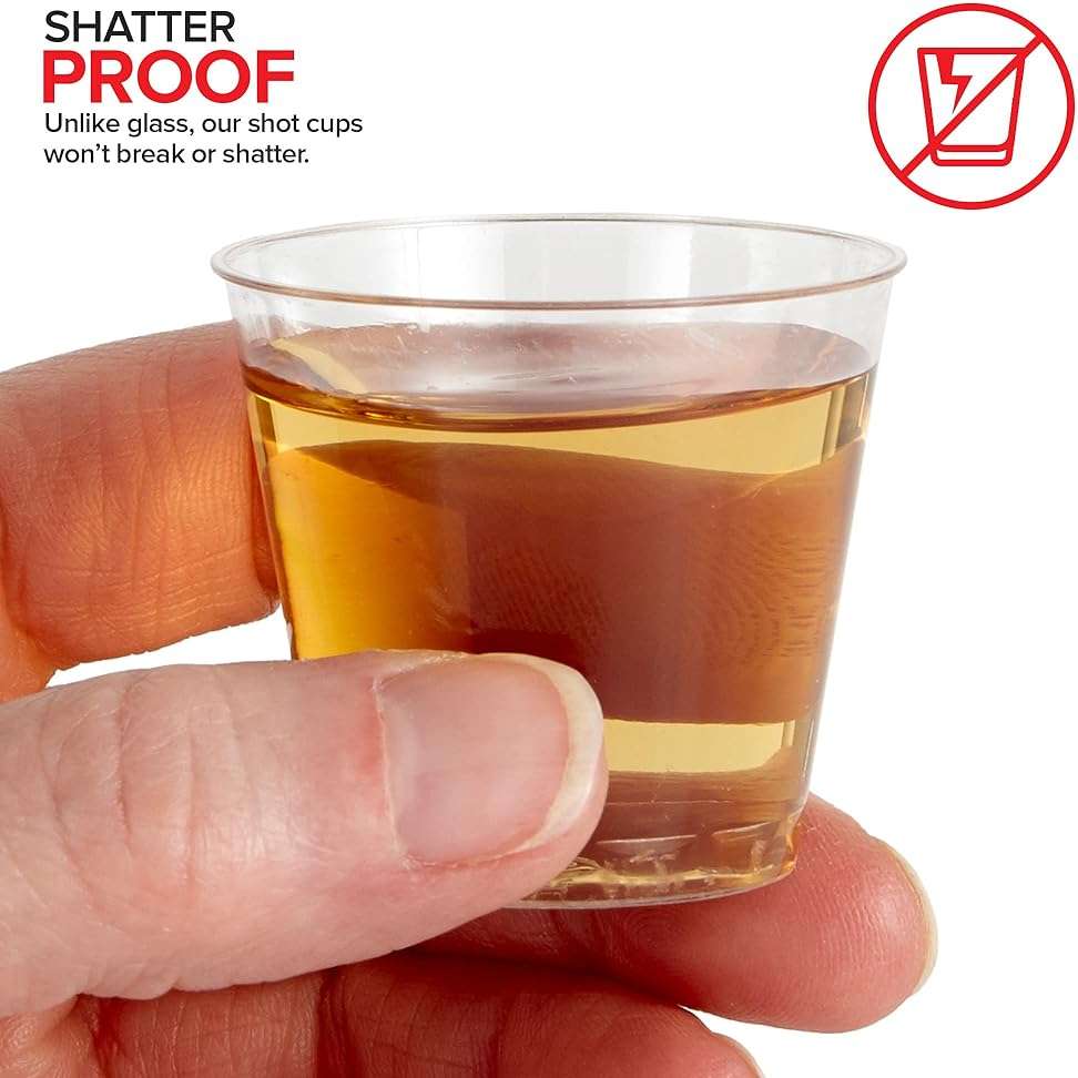 Stock Your Home 100 Pack - Mini Plastic Shot Glasses (1oz) Clear Disposable Cups for Jello Shots, Wine Tasting, Liquor, Whiskey, Pudding, Sample Cup for Halloween and Elegant Parties - Image 4