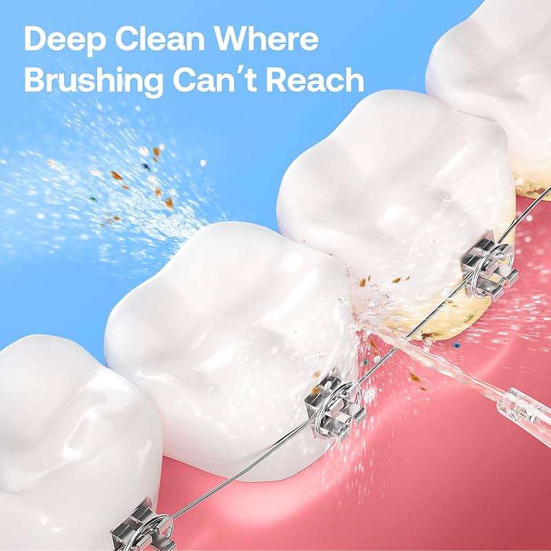 Bitvae Water Dental Flosser for Teeth, Cordless Water Teeth Cleaner Picks, 3 Modes 5 Intensities, IPX7 Waterproof, Rechargeable Water Dental Picks for Cleaning - Black - Image 3