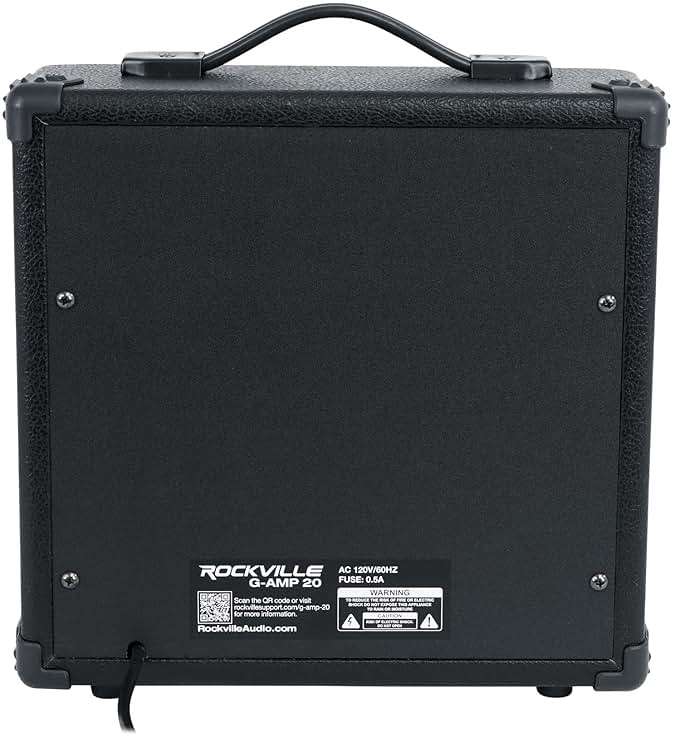 Rockville G-AMP 20W Guitar Amplifier Combo with Bluetooth, Delay, Dual Guitar Inputs, Clean/Overdrive, EQ Controls, Portable for Practice and Small Gigs - Image 6